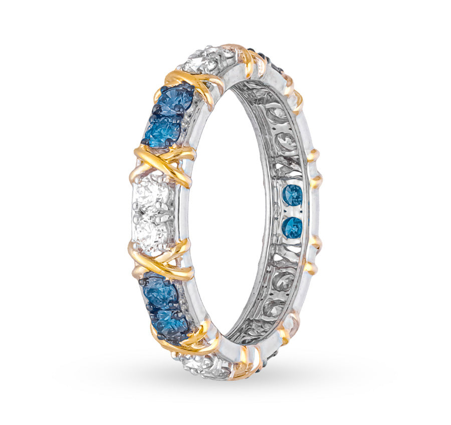 Повседневное кольцо из розового золота круглой формы с багетом и красным рубином и бриллиантами