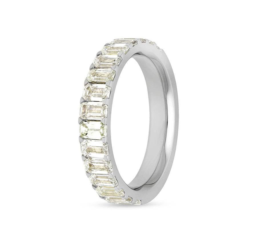 Женский браслет из белого золота с бриллиантом изумрудной формы и зубцом в комплекте