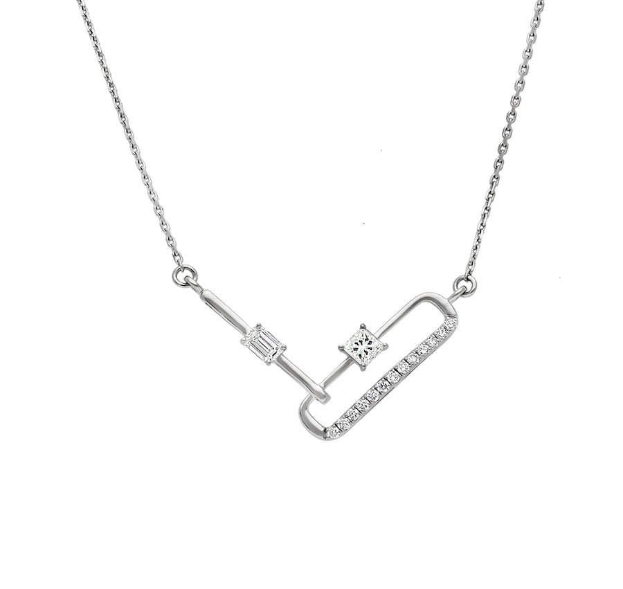 Smaragda un princeses dimanta baltā zelta kaklarota