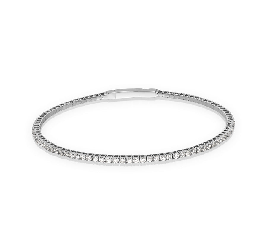 Round Cut Natural Diamond  White Gold  Bracelet