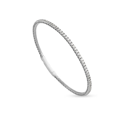 Round Cut Natural Diamond  White Gold  Bracelet