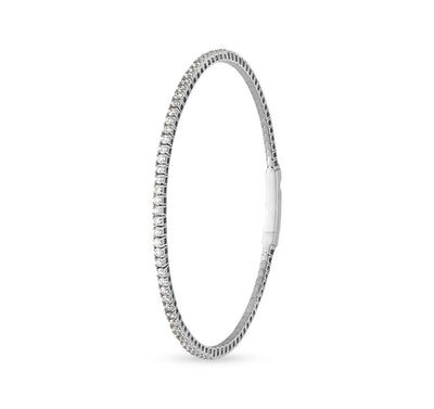 Round Cut Natural Diamond  White Gold  Bracelet