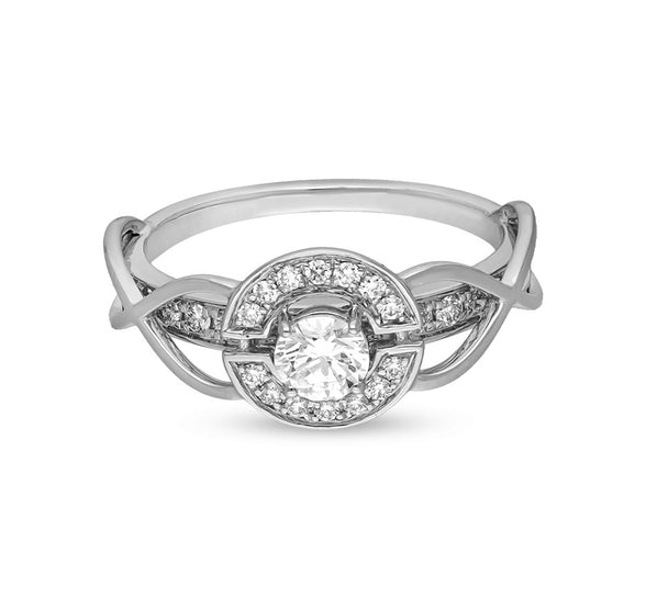 Round Shape Natural Diamond With Prong Setting White Gold Casual Ring