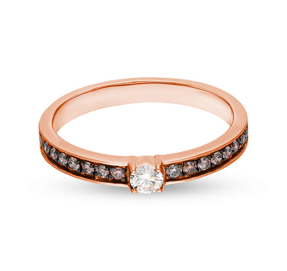 Round Shape Natural Diamond Rose Gold Band