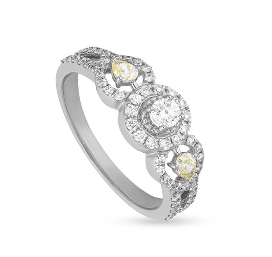 Royal White Diamond White Gold Ring