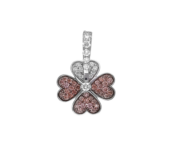 White Diamond Shamrock Leaf Pendant