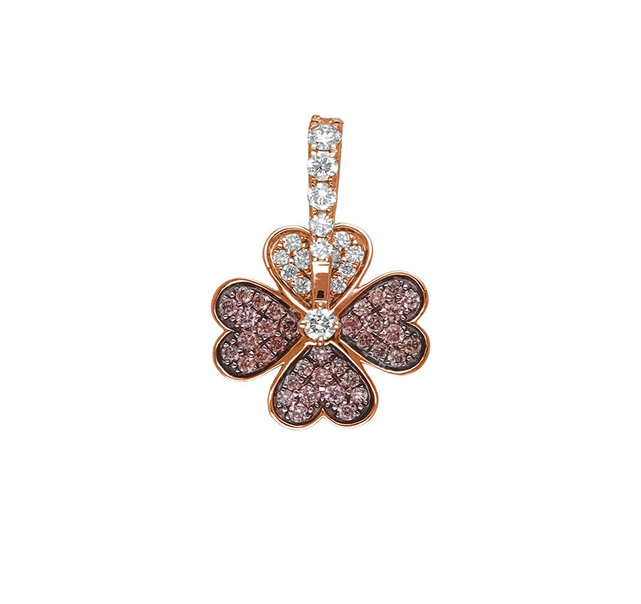 White Diamond Shamrock Leaf Pendant