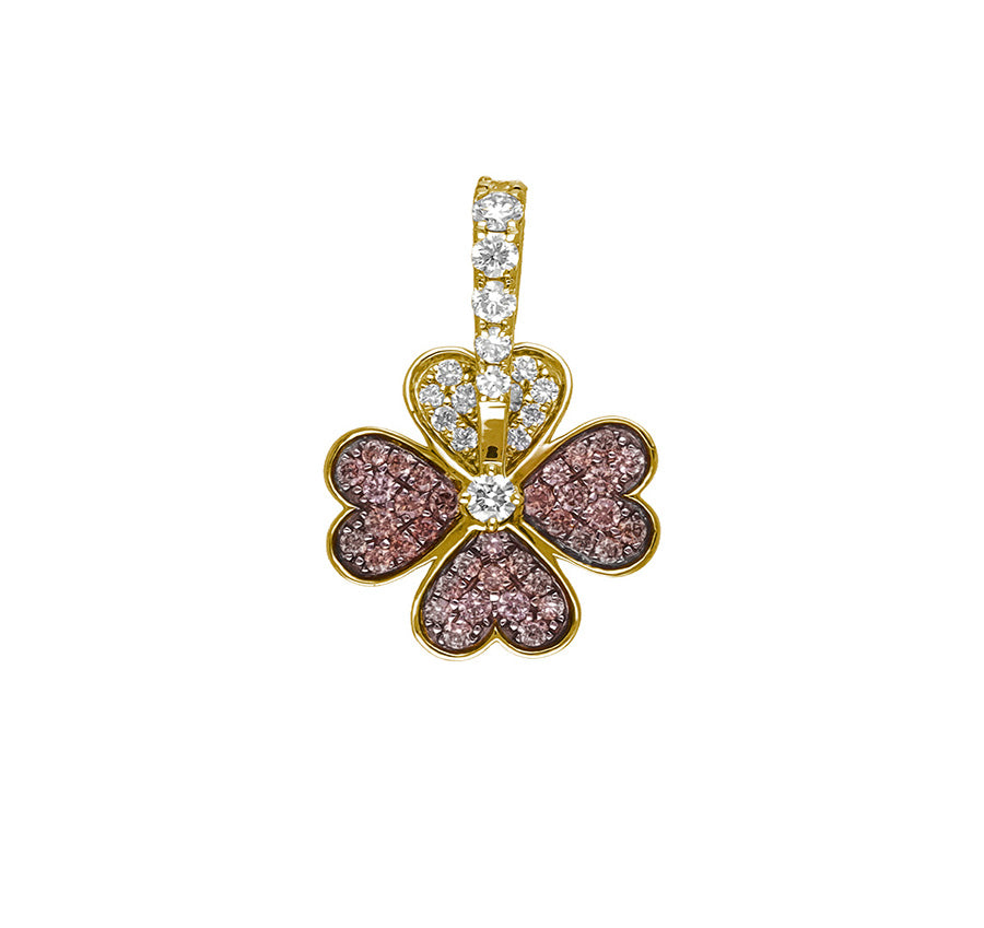 White Diamond Shamrock Leaf Pendant