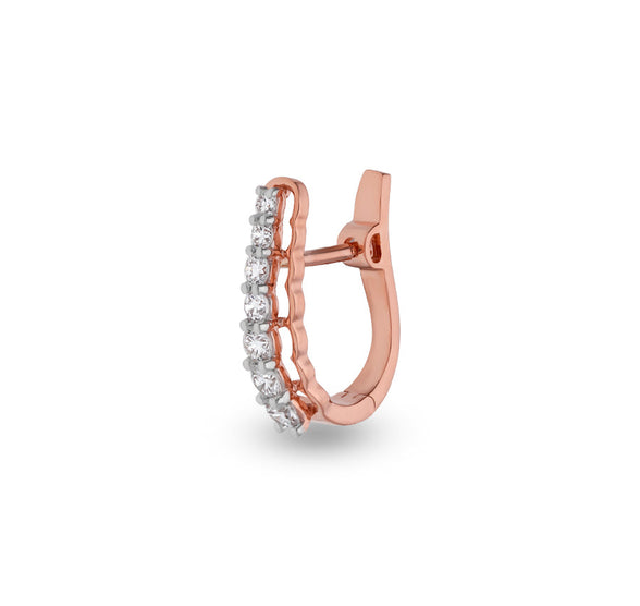 Серьги-кольца Eternity Gleam из розового золота с круглыми натуральными бриллиантами 