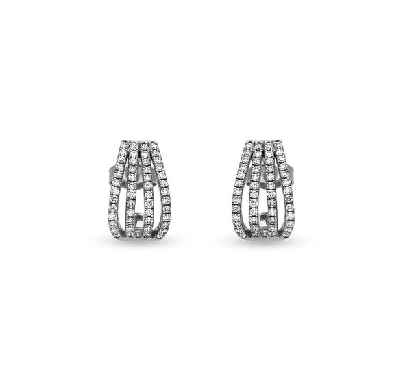 Round Natural Diamond With Prong Set White Gold Stud Earrings