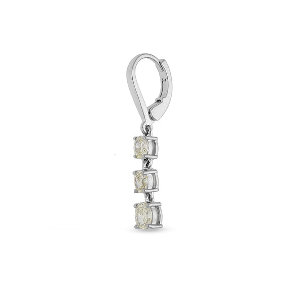 Collet Oval Cut Diamond White Gold Drop &amp; Dangle Auskari 