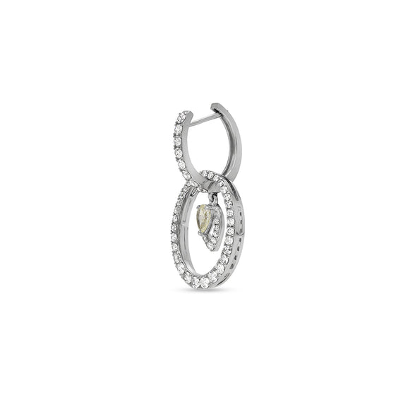 Oval Shape Pear Diamond White Gold Women Drop and Dangle Earrings