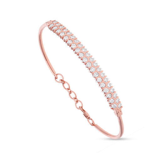 Классический браслет Eternity с круглым браслетом из розового золота с натуральными бриллиантами и застежкой-когтем-лобстером 