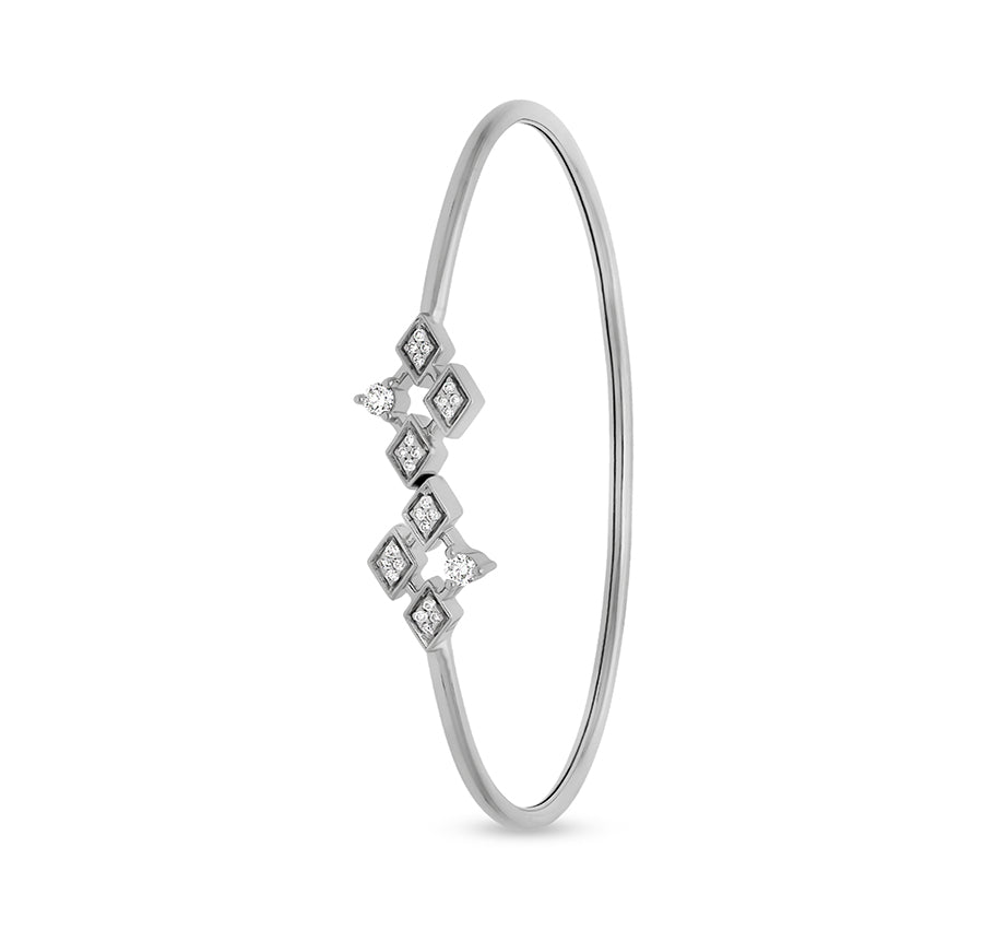 Sterling White Round Diamond Bracelet