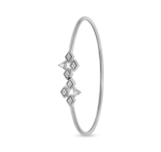 Sterling White Round Diamond Bracelet