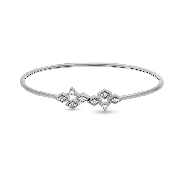 Sterling White Round Diamond Bracelet