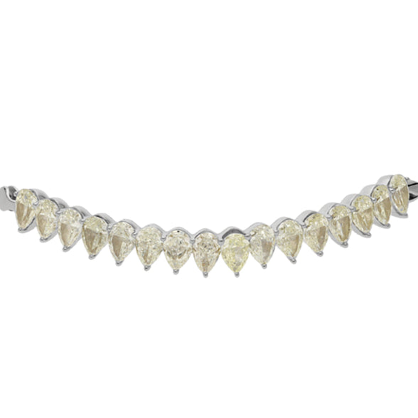 Pear Diamond Channel White Gold Bolo Bracelet
