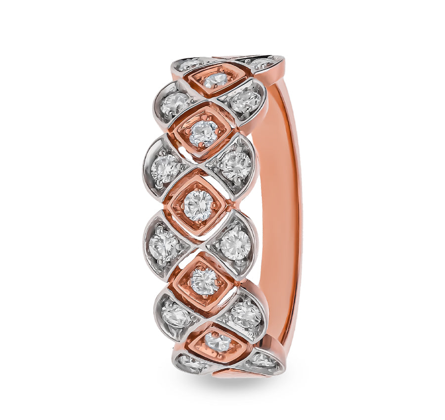 Round Natural Diamond With Prong Setting Rose Gold Casual Ring