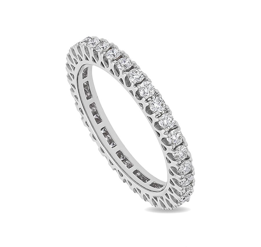 Round Diamond With Prong Set White Gold Eternity Band