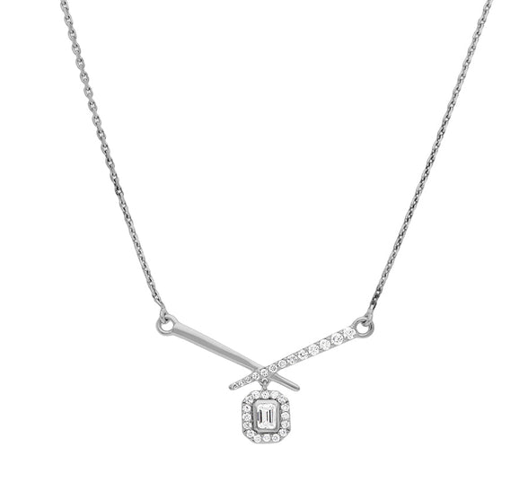 Ожерелье крест-накрест с изумрудами и бриллиантами круглой огранки 
