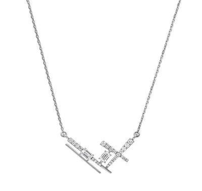 Emerald Cut Diamond Setting White gold Necklace