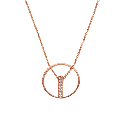 Ожерелье из розового золота с натуральными бриллиантами Circlebar 