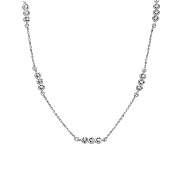 Heart Shape Chain White Gold Natural Diamond Necklace