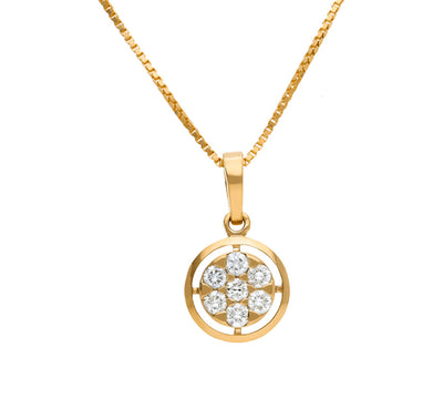 Комплект ожерелья из желтого золота круглой формы с нажимным механизмом 