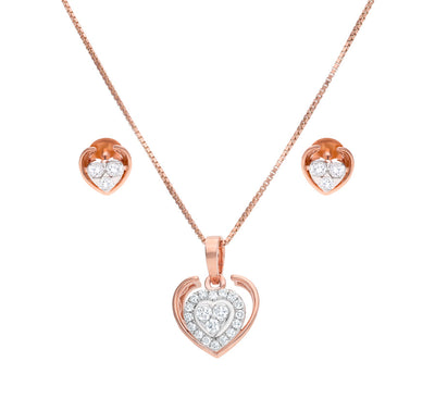 Набор подвесок из розового золота с бриллиантами «Чудесное сердце» 